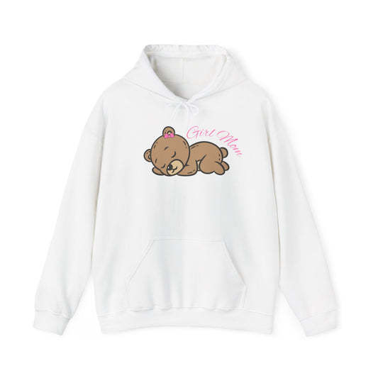 Sleeping Bear 'Girl Mom' Hoodie - Cute Mom Life Graphic Sweatshirt